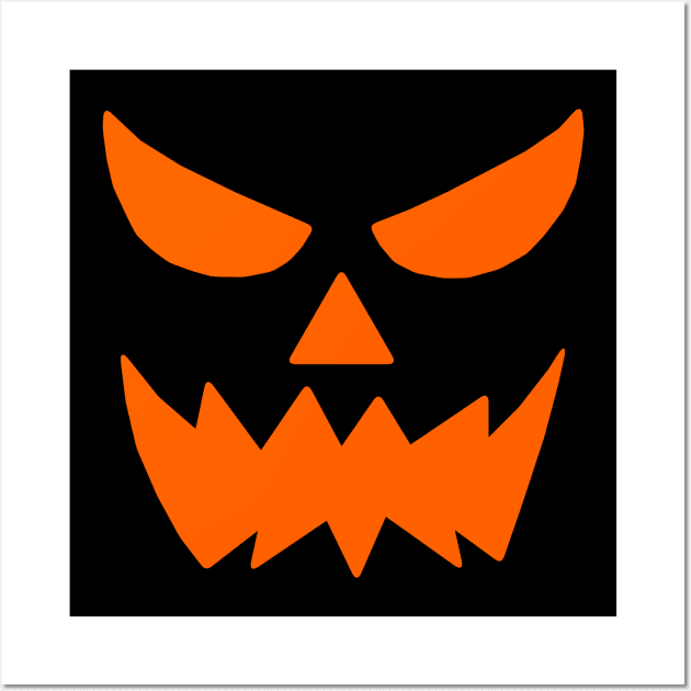 Halloween Jack O Lantern Pumpkin Face Wall Art by koolteas